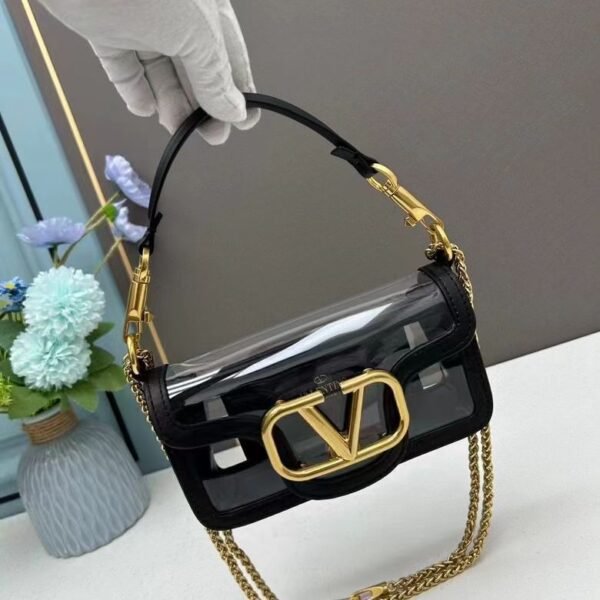 2018 S/S Valentino Rockstud Spike Small Bucket Bag in black lambskin leather