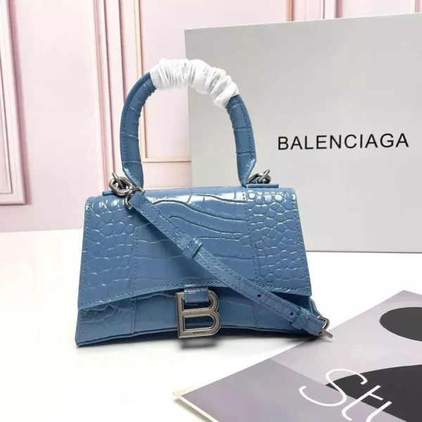 BALENCIAGA Shiny Embossed Hourglass Top Handle Bag - Image 2